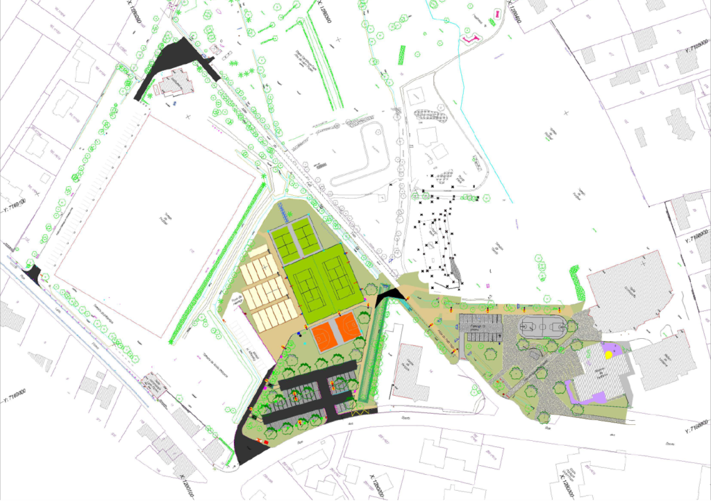 Plan des travaux de la plaine sportive